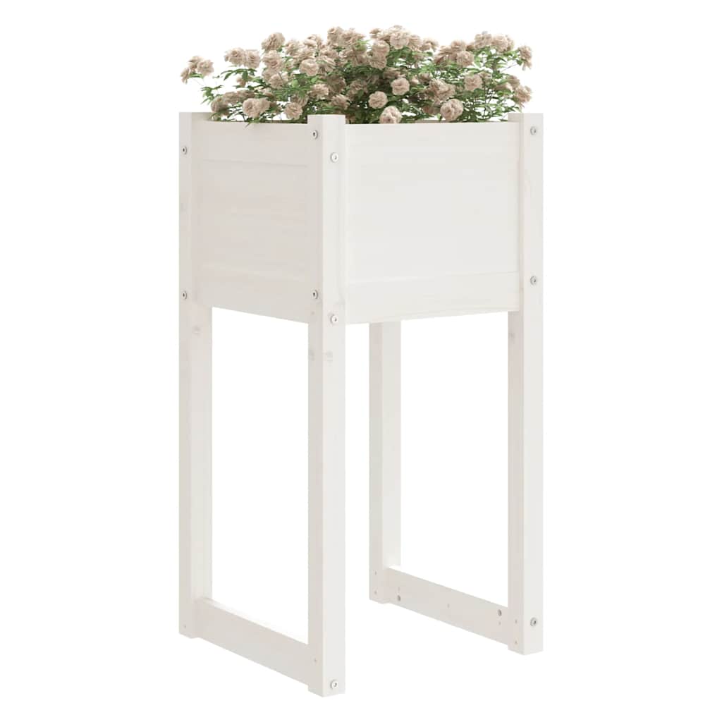 vidaXL Jardinières 2 pcs Blanc 40x40x81 cm Bois de pin massif