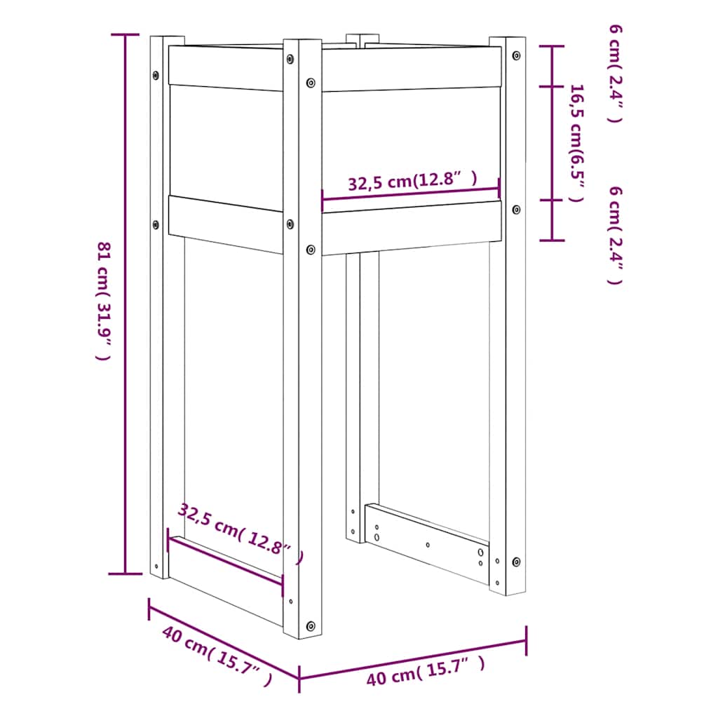 vidaXL Jardinières 2 pcs Blanc 40x40x81 cm Bois de pin massif