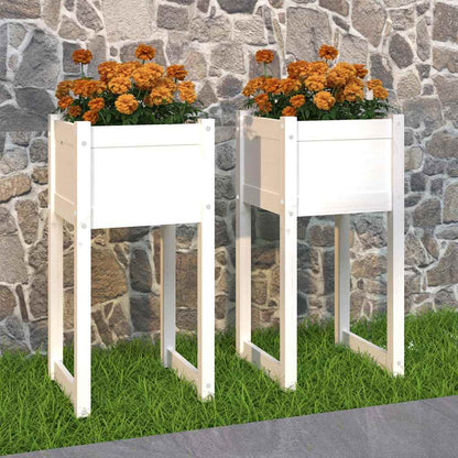 vidaXL Jardinières 2 pcs Blanc 40x40x81 cm Bois de pin massif
