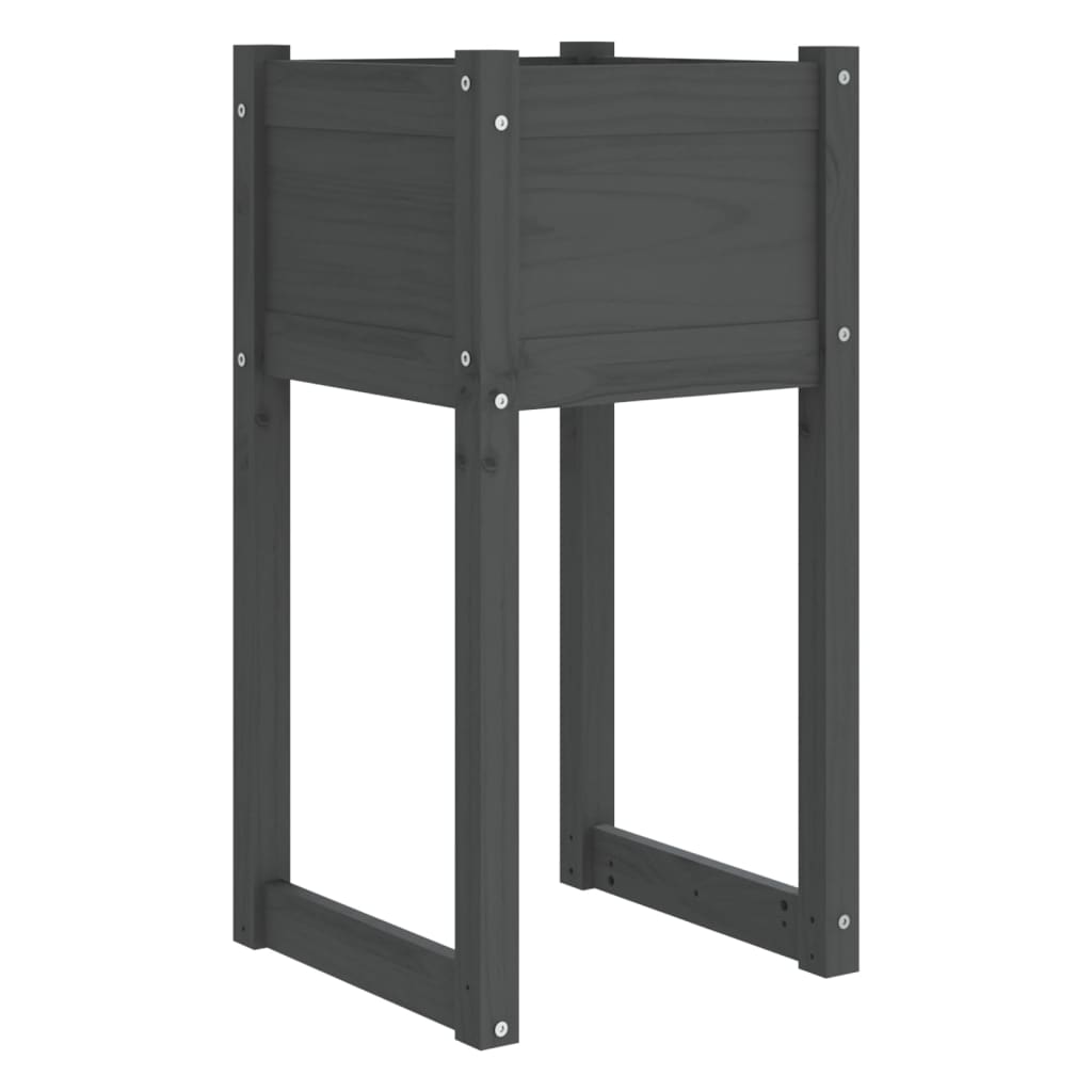 vidaXL Jardinière Gris 40x40x81 cm Pin Massif