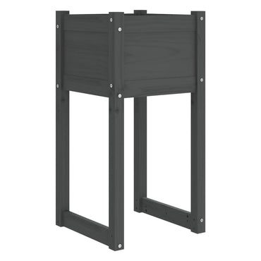 vidaXL Jardinière Gris 40x40x81 cm Pin Massif