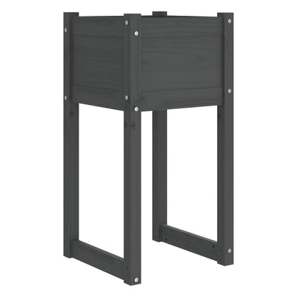 vidaXL Jardinière Gris 40x40x81 cm Pin Massif