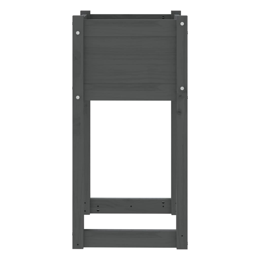 vidaXL Jardinière Gris 40x40x81 cm Pin Massif