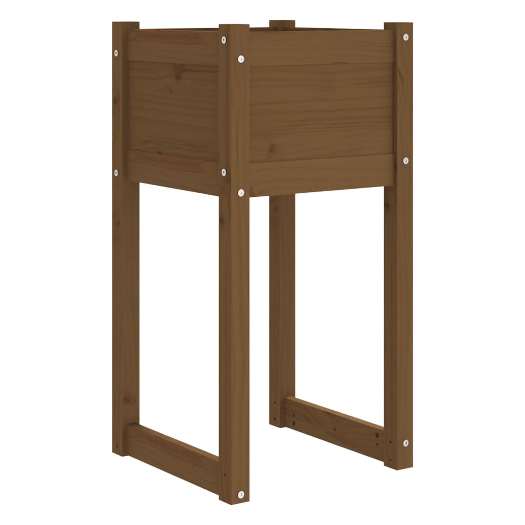vidaXL Jardinière Bois de Pin Massif Marron Miel 40x40x81 cm