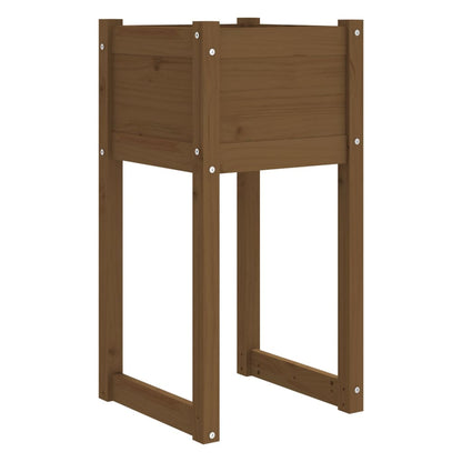 vidaXL Jardinière Bois de Pin Massif Marron Miel 40x40x81 cm