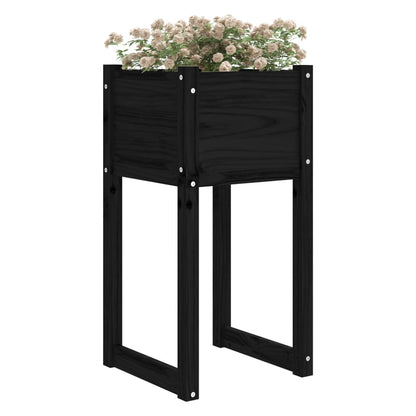 vidaXL Jardinière noire 40x40x81 cm en pin massif