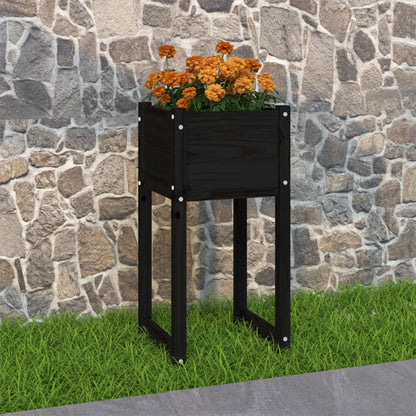 vidaXL Jardinière noire 40x40x81 cm en pin massif