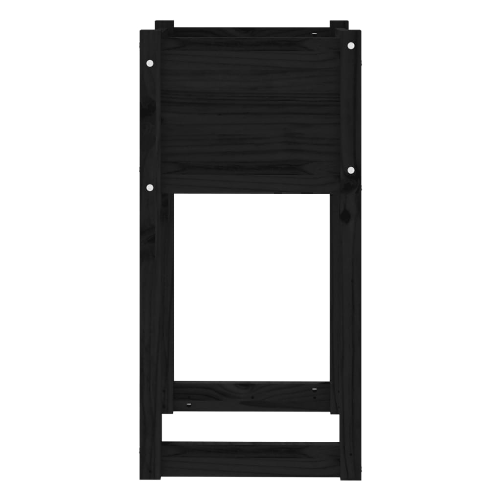 vidaXL Jardinières 2 pcs Noir 40x40x81 cm Bois de pin massif