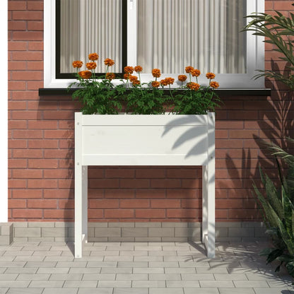 vidaXL Jardinière Blanc 78x40x81 cm Bois de pin massif