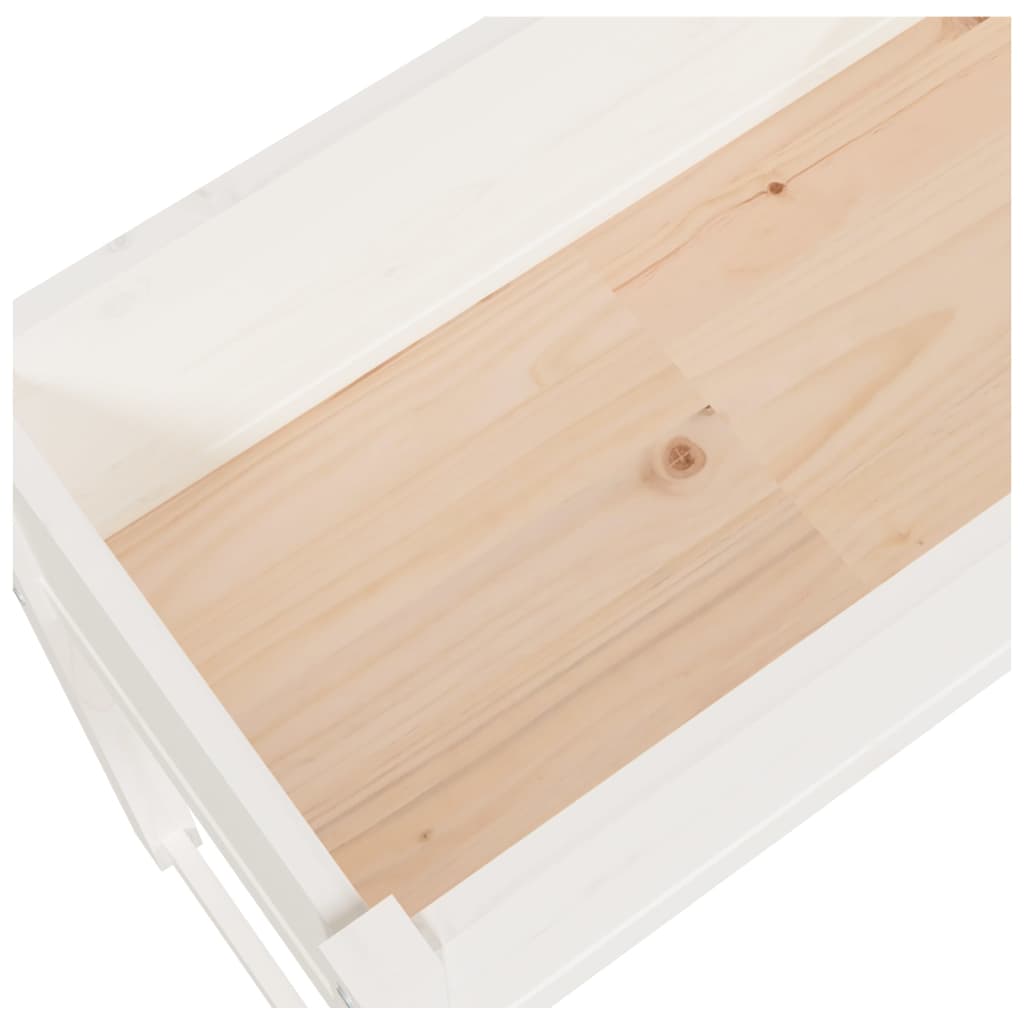 vidaXL Jardinière Blanc 78x40x81 cm Bois de pin massif
