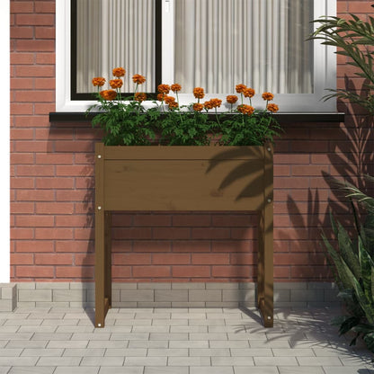 vidaXL Jardinière Bois de pin massif Marron miel 78x40x81 cm