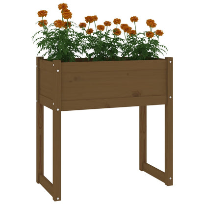 vidaXL Jardinière Bois de pin massif Marron miel 78x40x81 cm