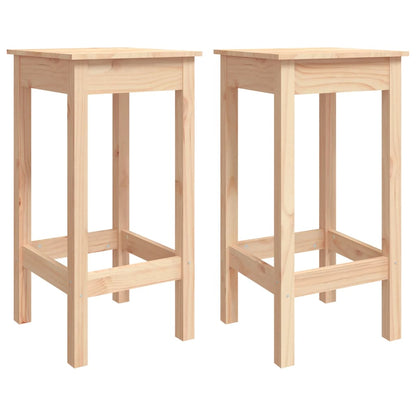 vidaXL Tabourets de bar 2 pcs 40x40x78 cm Bois de pin massif