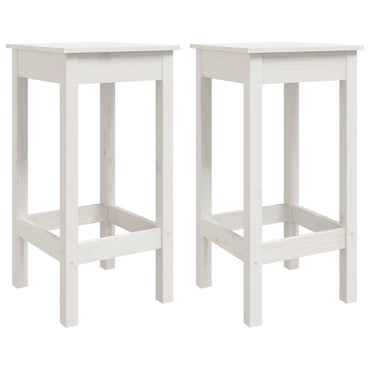 vidaXL Tabourets de bar 2 pcs Blanc 40x40x78 cm Bois de pin massif