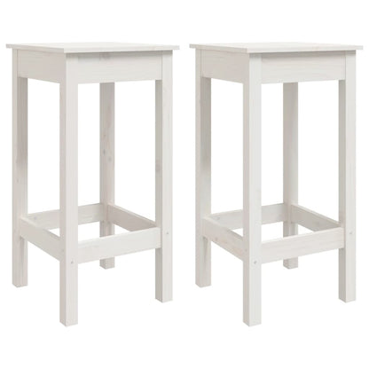 vidaXL Tabourets de bar 2 pcs Blanc 40x40x78 cm Bois de pin massif