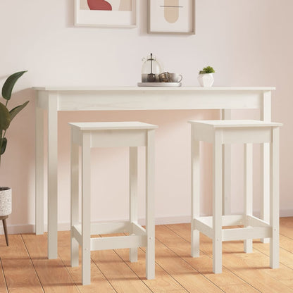 vidaXL Tabourets de bar 2 pcs Blanc 40x40x78 cm Bois de pin massif