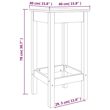 vidaXL Tabourets de bar 2 pcs Gris 40x40x78 cm Bois de pin massif