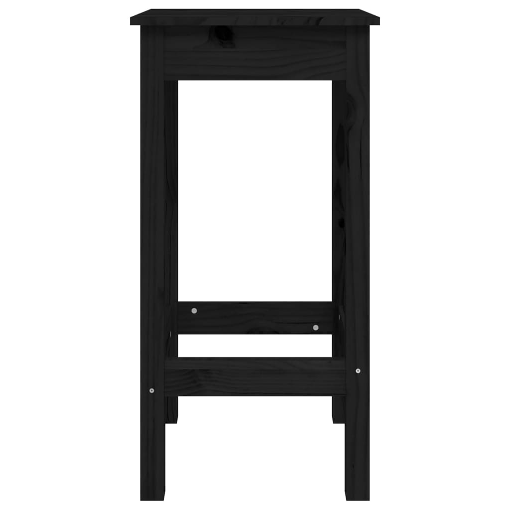 vidaXL Tabourets de bar 2 pcs noir 40x40x78 cm bois de pin massif