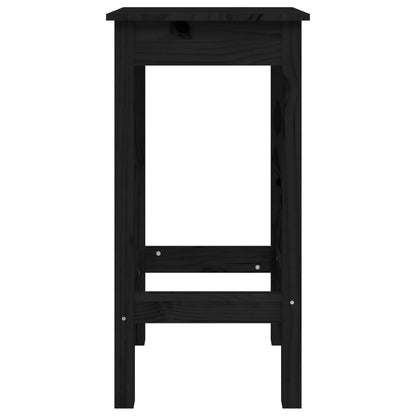 vidaXL Tabourets de bar 2 pcs noir 40x40x78 cm bois de pin massif