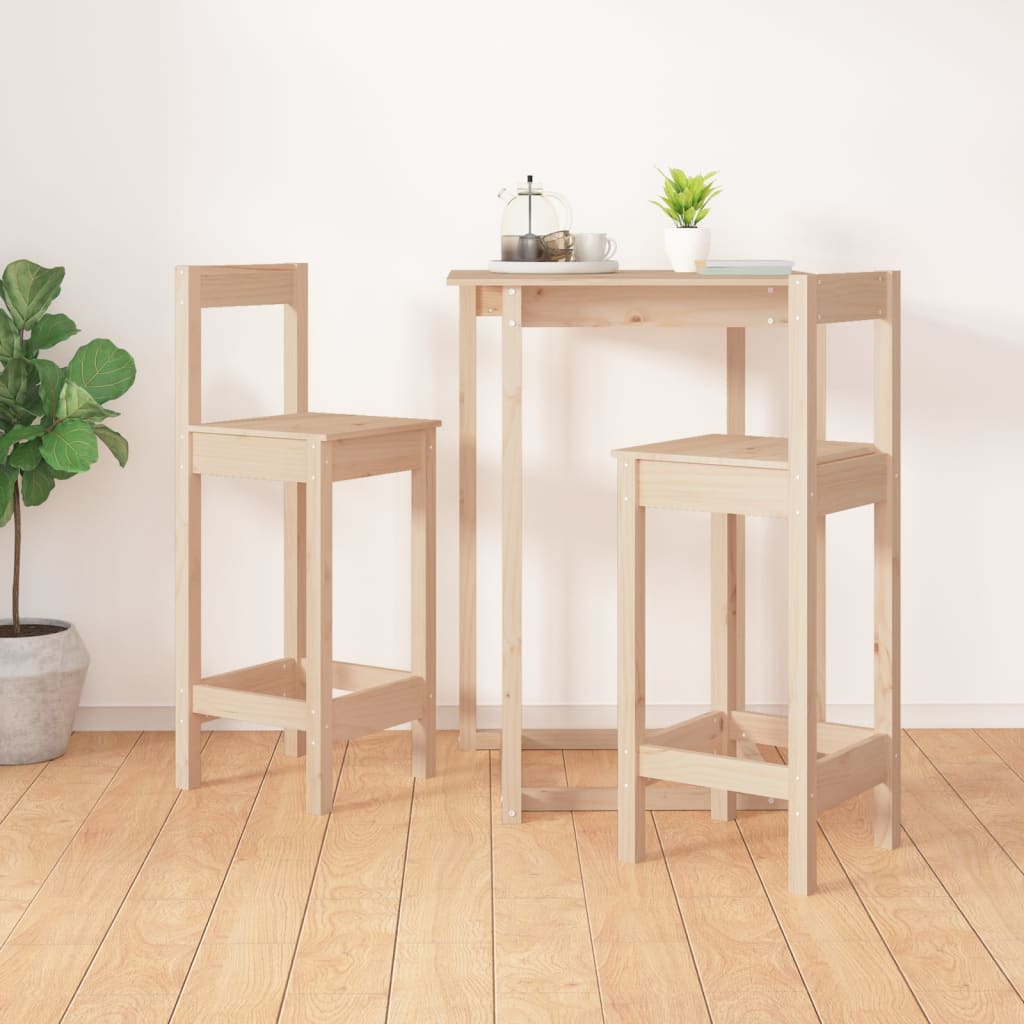 vidaXL Tabourets de bar 2 pcs 40x41,5x112 cm Bois de pin massif