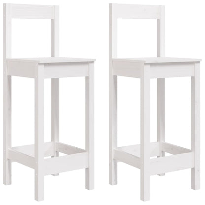 vidaXL Tabourets de bar 2 pcs Blanc 40x41,5x112 cm Bois de pin massif