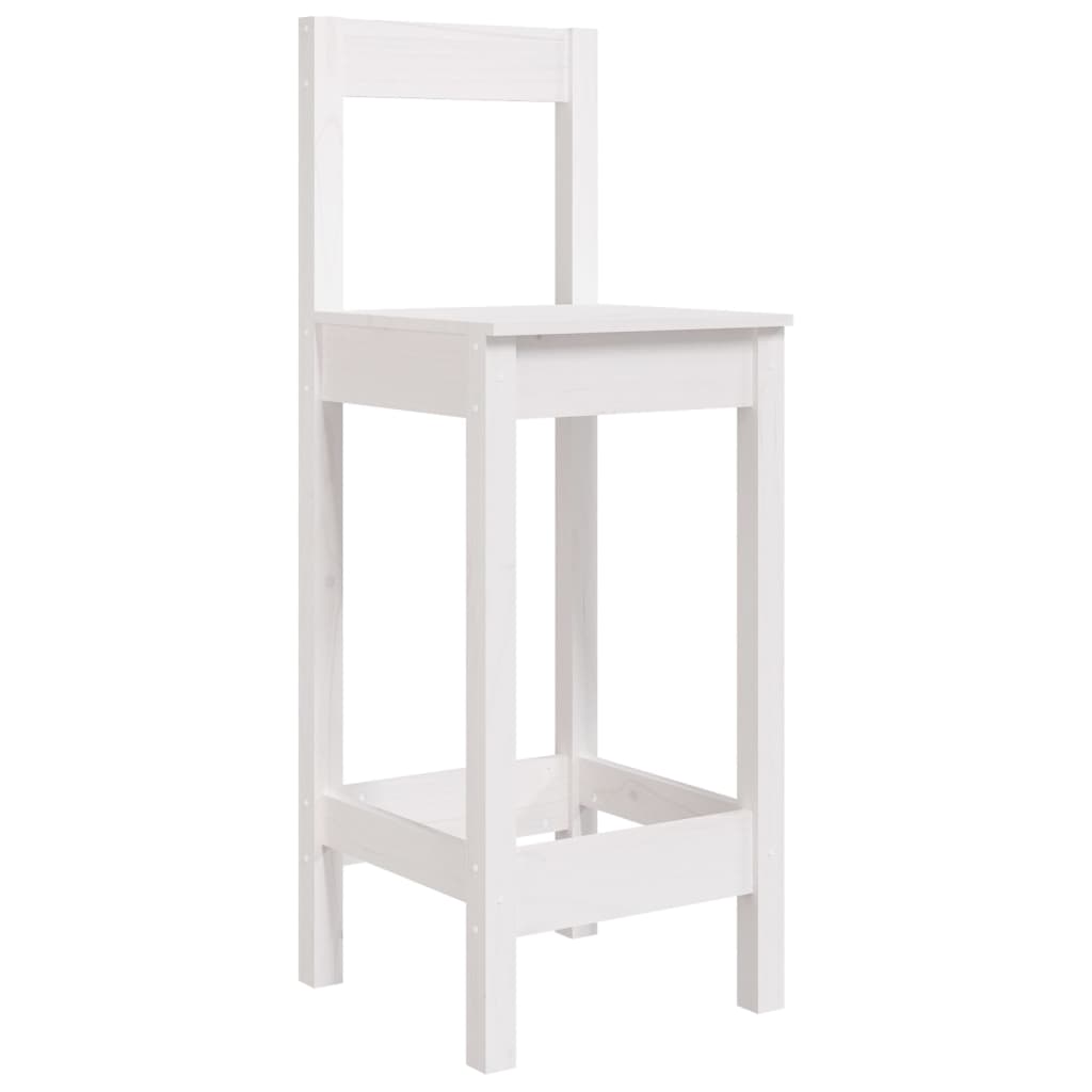 vidaXL Tabourets de bar 2 pcs Blanc 40x41,5x112 cm Bois de pin massif