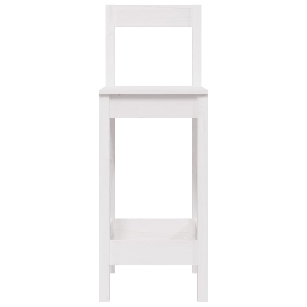 vidaXL Tabourets de bar 2 pcs Blanc 40x41,5x112 cm Bois de pin massif