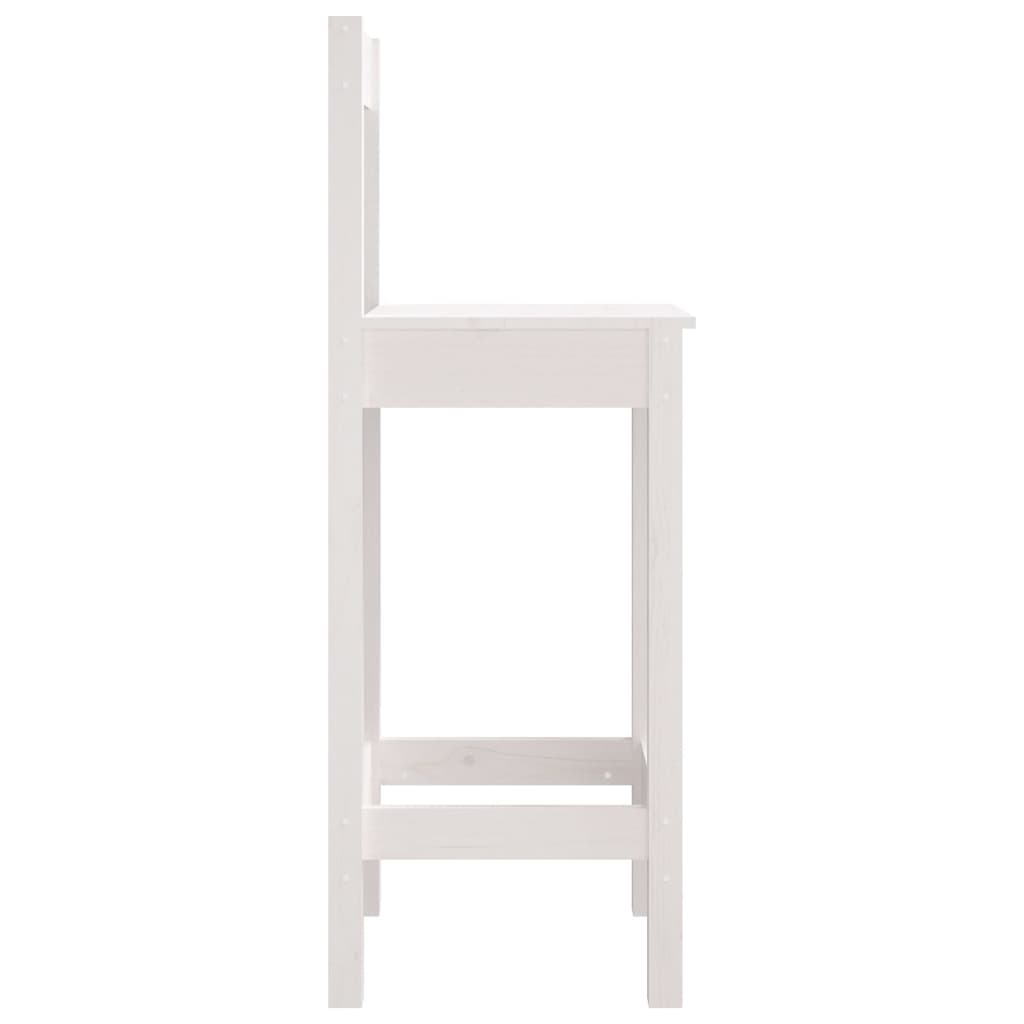 vidaXL Tabourets de bar 2 pcs Blanc 40x41,5x112 cm Bois de pin massif