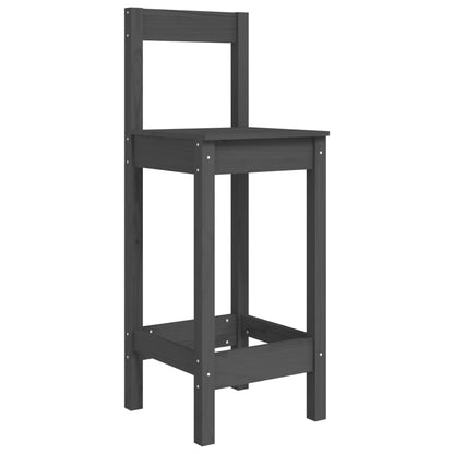 vidaXL Tabourets de bar 2 pcs Gris 40x41,5x112 cm Bois de pin massif