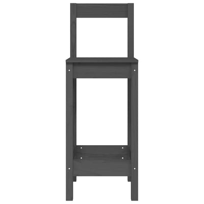 vidaXL Tabourets de bar 2 pcs Gris 40x41,5x112 cm Bois de pin massif