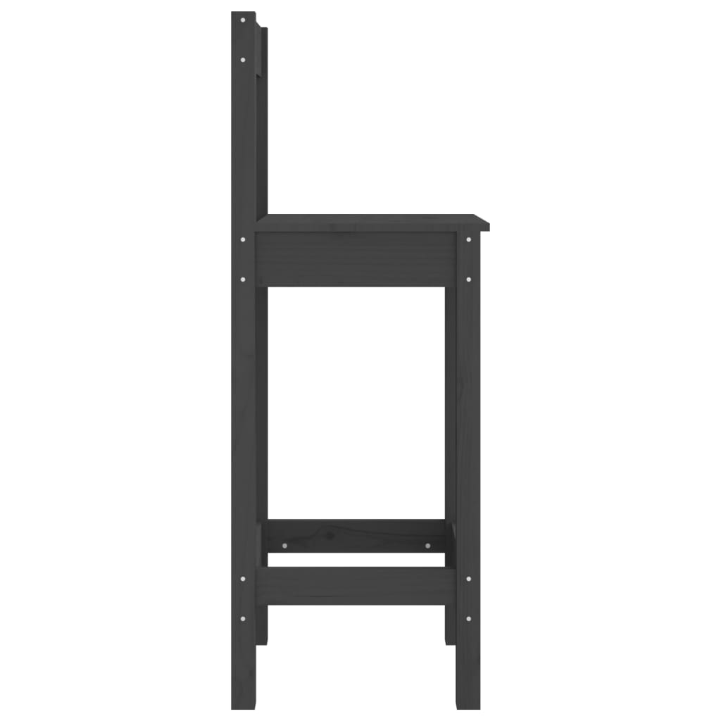 vidaXL Tabourets de bar 2 pcs Gris 40x41,5x112 cm Bois de pin massif
