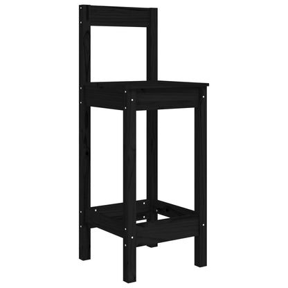 vidaXL Chaises de bar 2 pcs Noir 40x41,5x112 cm Bois de pin massif