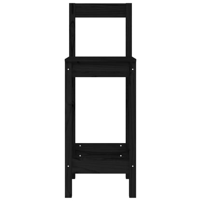 vidaXL Chaises de bar 2 pcs Noir 40x41,5x112 cm Bois de pin massif
