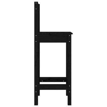 vidaXL Chaises de bar 2 pcs Noir 40x41,5x112 cm Bois de pin massif