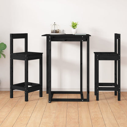 vidaXL Chaises de bar 2 pcs Noir 40x41,5x112 cm Bois de pin massif