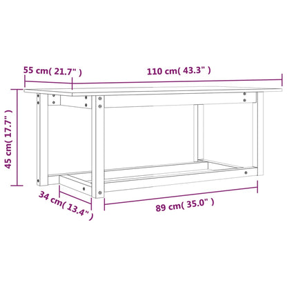 vidaXL Couchtisch Honigbraun 110x55x45 cm Massivholz Kiefer