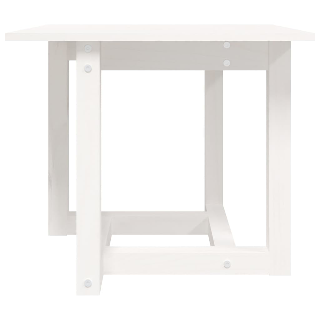 vidaXL Table basse blanc 50x50x45 cm bois de pin massif