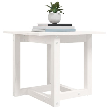 vidaXL Table basse blanc 50x50x45 cm bois de pin massif