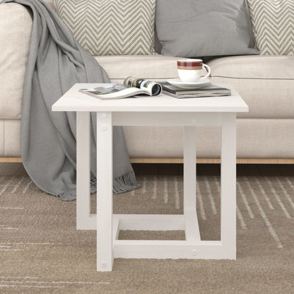 vidaXL Table basse blanc 50x50x45 cm bois de pin massif