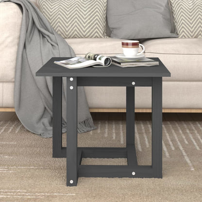vidaXL Table basse grise 50x50x45 cm en pin massif