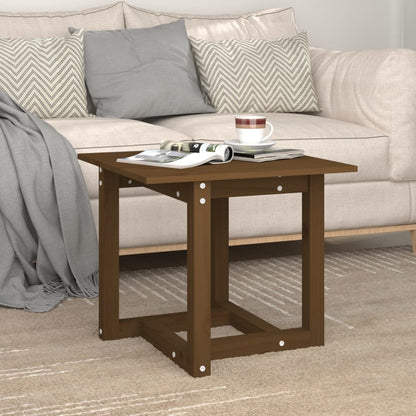 vidaXL Table basse marron miel 50x50x45 cm en pin massif