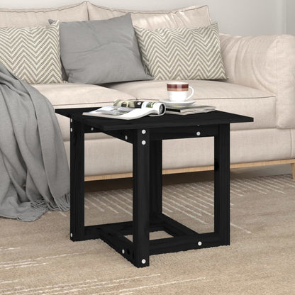 vidaXL Table basse noire 50x50x45 cm Bois de pin massif