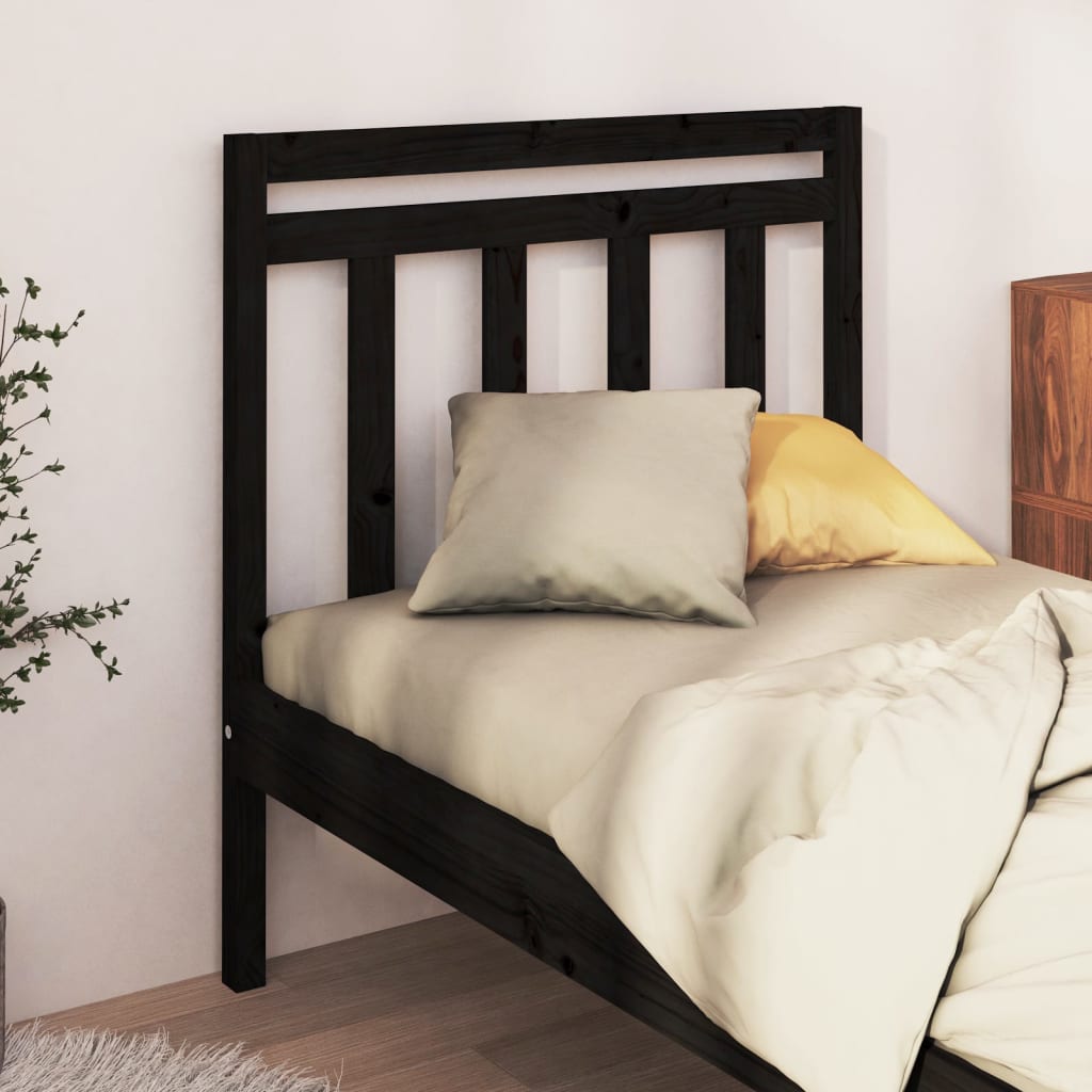 vidaXL Kopfteil Schwarz 95x4x100 cm Massivholz Kiefer