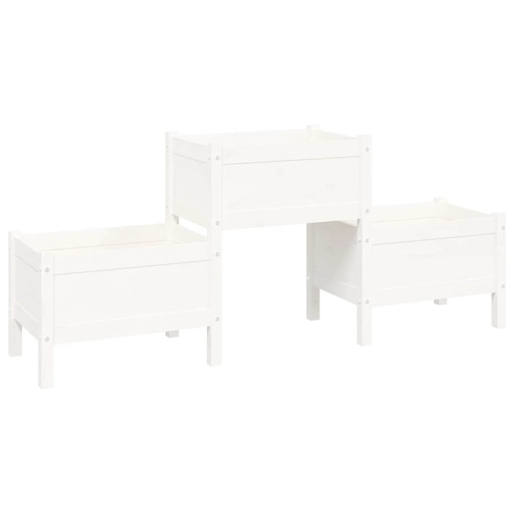 vidaXL Jardinière blanc 178,5x44x75 cm Pin massif