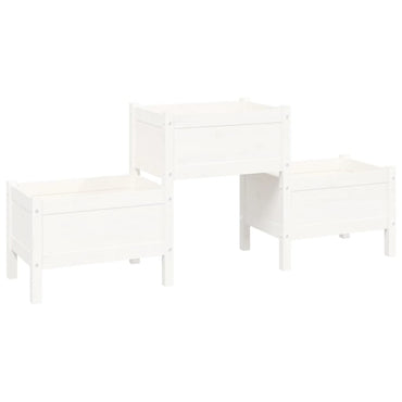 vidaXL Jardinière blanc 178,5x44x75 cm Pin massif