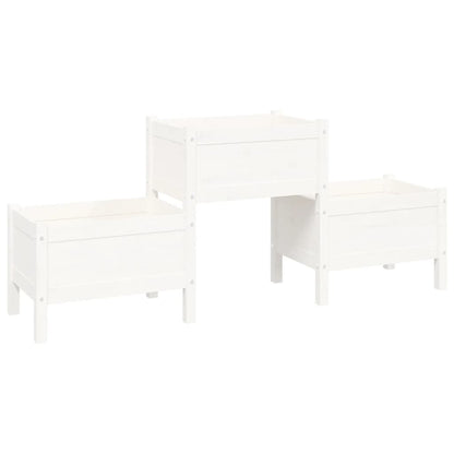 vidaXL Jardinière blanc 178,5x44x75 cm Pin massif
