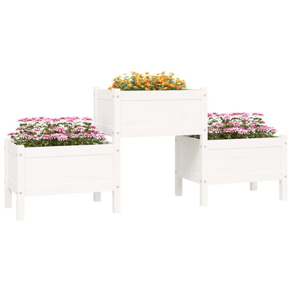vidaXL Jardinière blanc 178,5x44x75 cm Pin massif