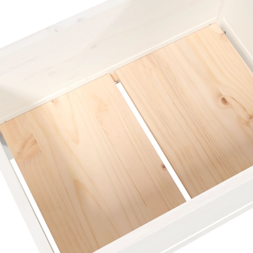 vidaXL Jardinière blanc 178,5x44x75 cm Pin massif