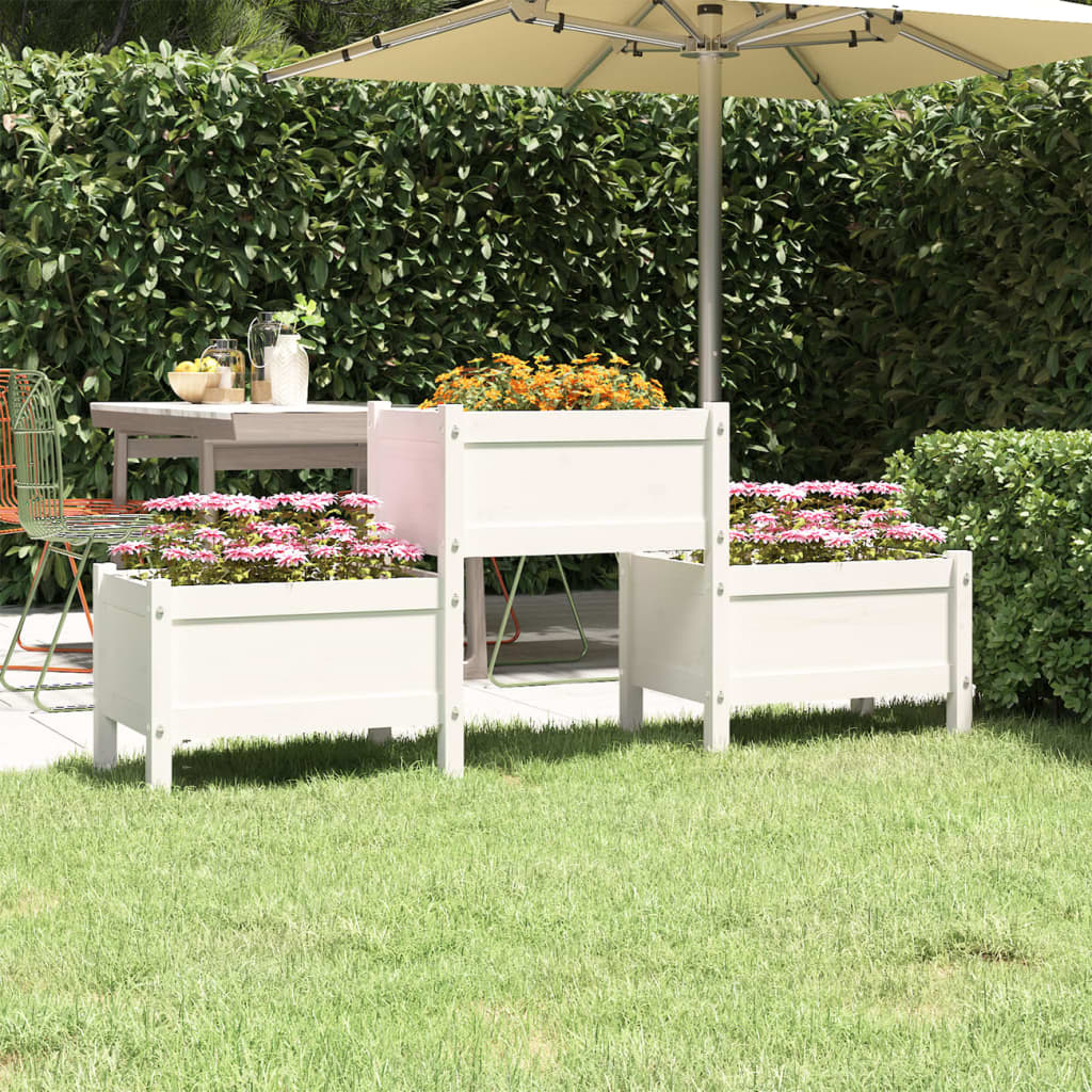 vidaXL Jardinière blanc 178,5x44x75 cm Pin massif