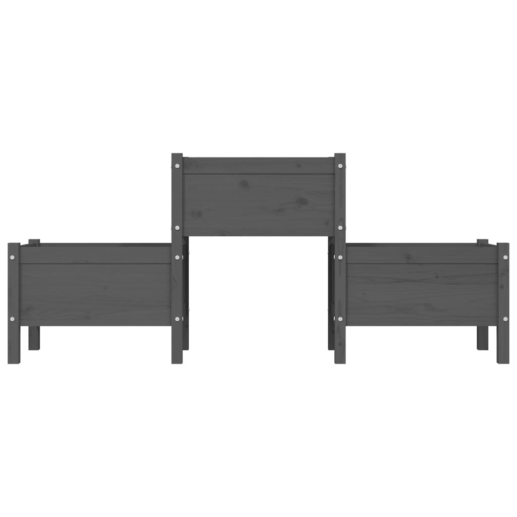 vidaXL Jardinière Gris 178,5x44x75 cm Bois de pin massif